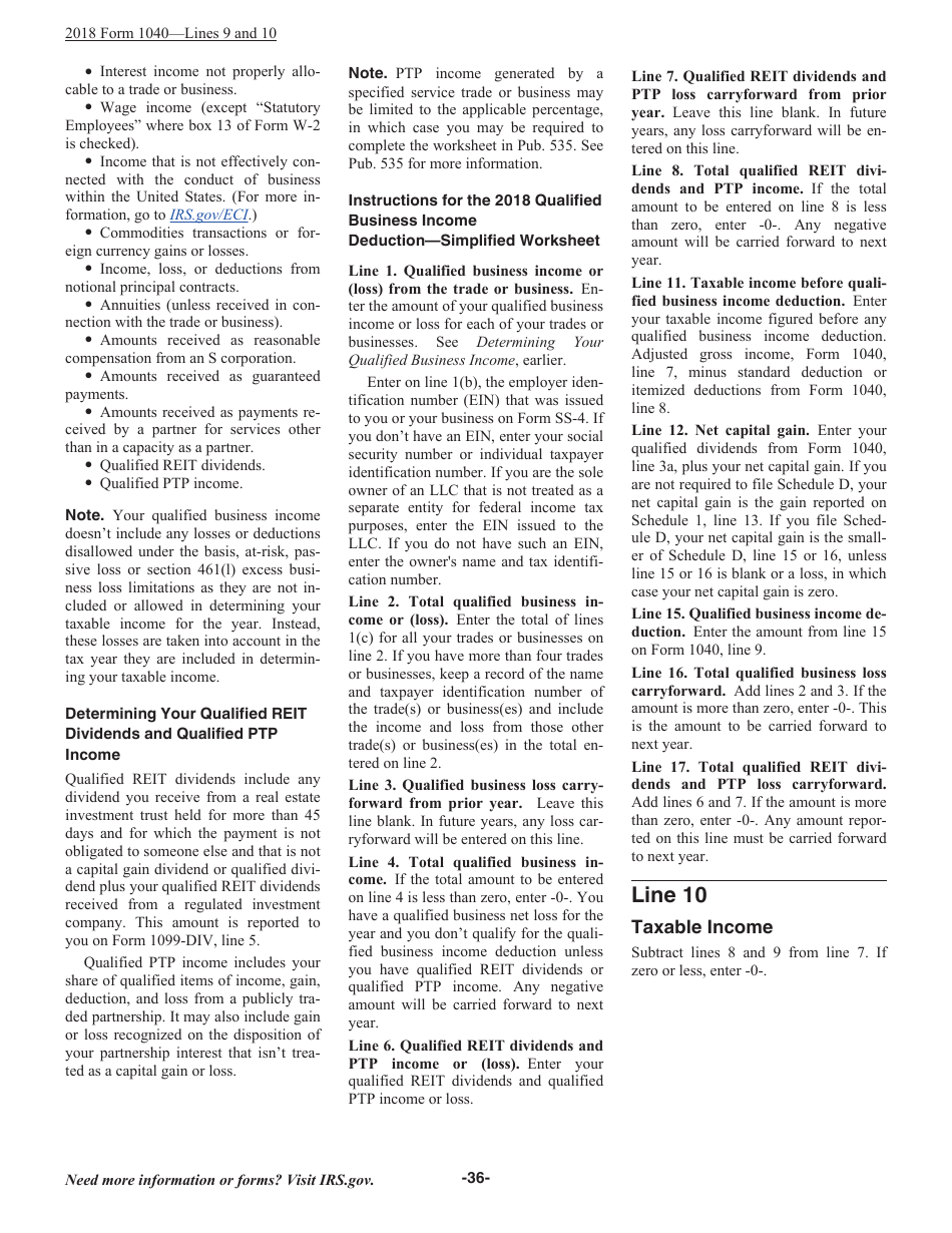 Instructions for IRS Form 1040 U.S. Individual Income Tax Return, Page 36