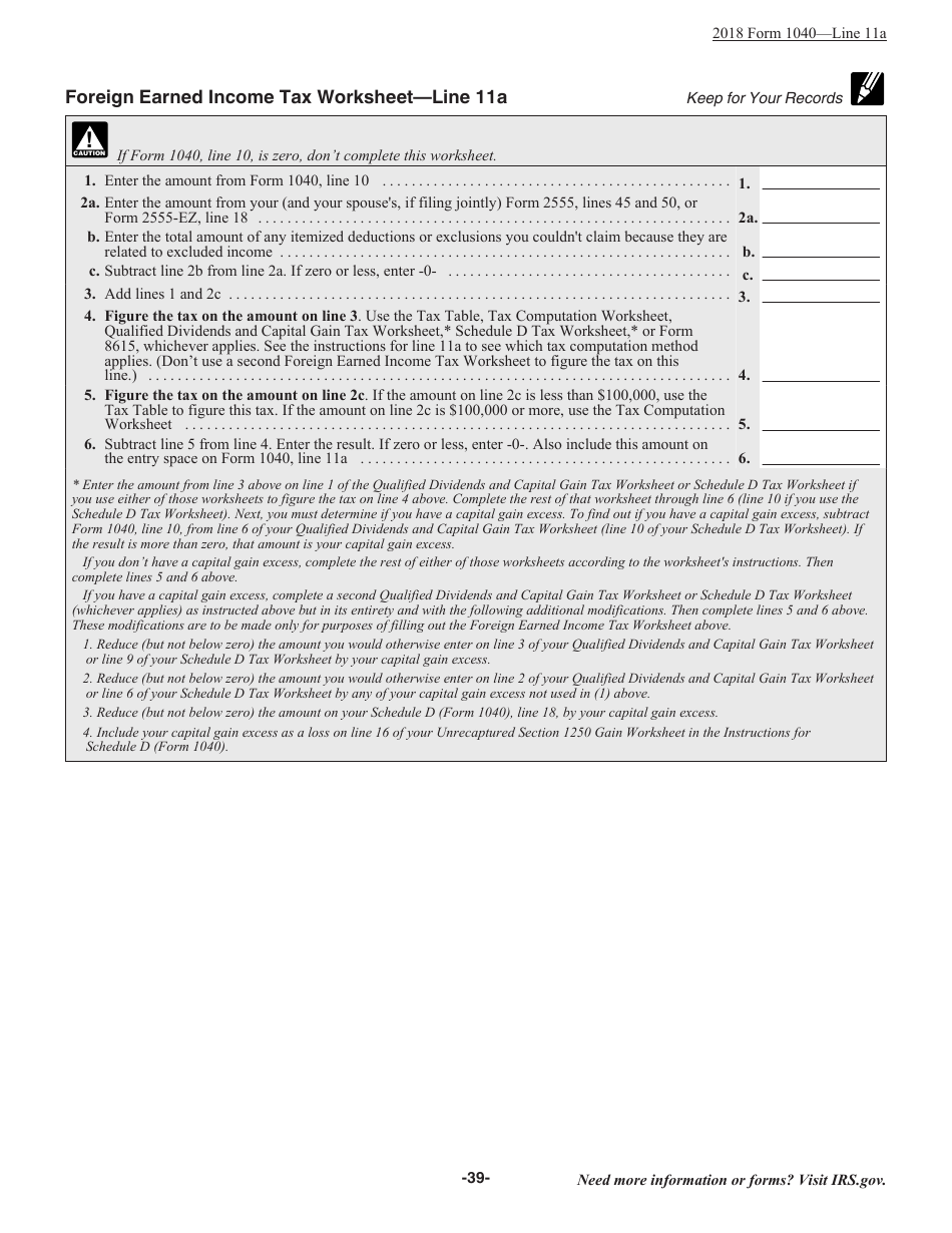 Instructions for IRS Form 1040 U.S. Individual Income Tax Return, Page 39