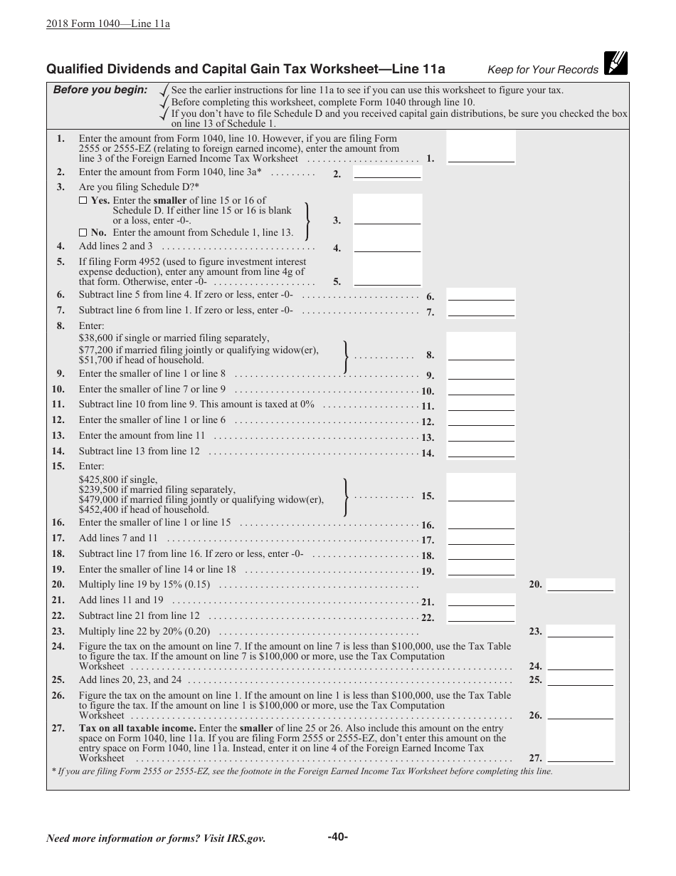 Instructions for IRS Form 1040 U.S. Individual Income Tax Return, Page 40