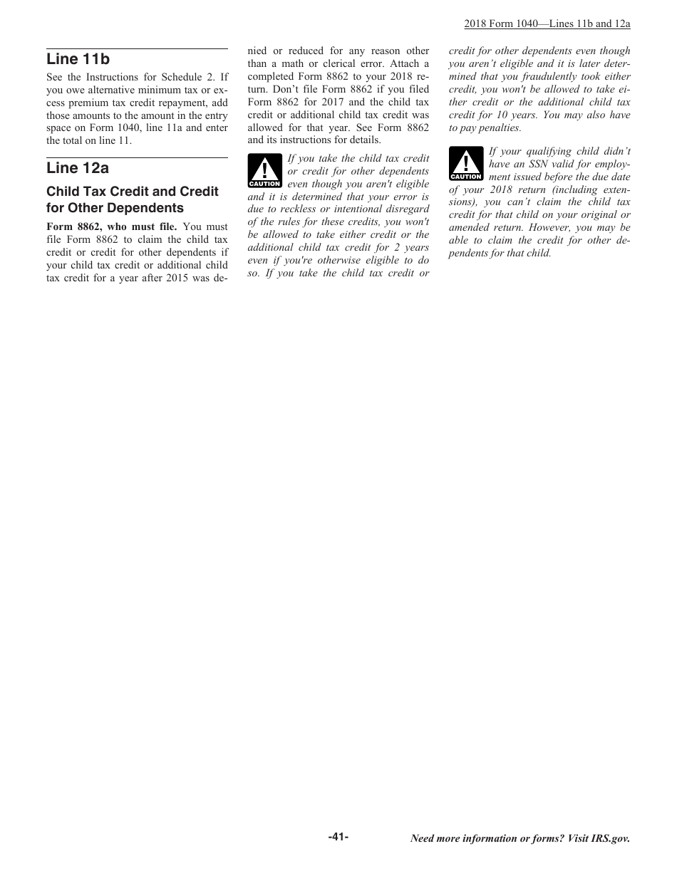 Instructions for IRS Form 1040 U.S. Individual Income Tax Return, Page 41