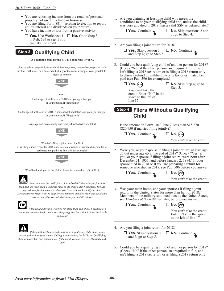Instructions for IRS Form 1040 U.S. Individual Income Tax Return, Page 46