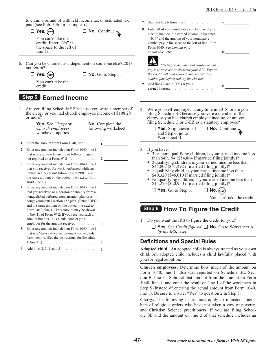 Instructions for IRS Form 1040 U.S. Individual Income Tax Return, Page 47