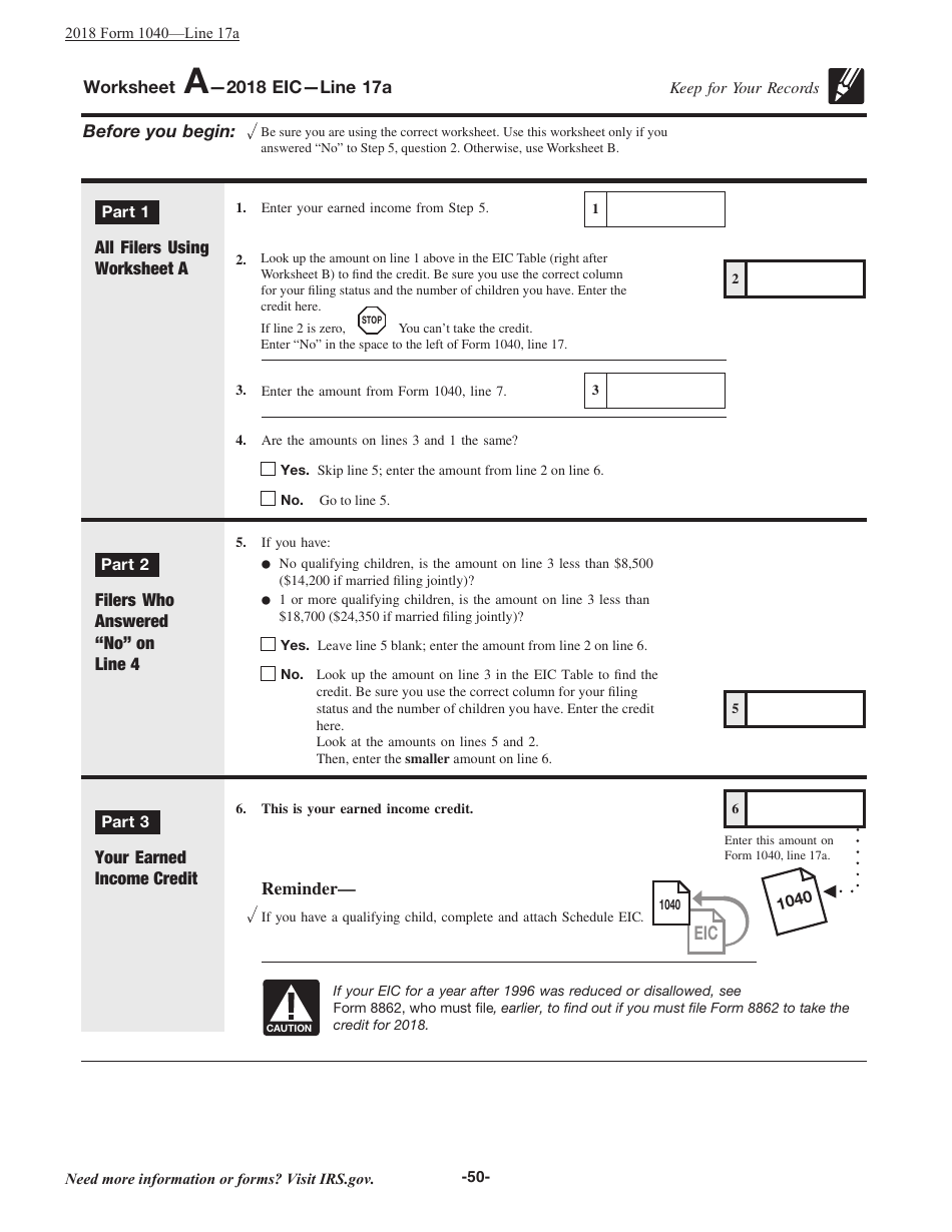 Instructions for IRS Form 1040 U.S. Individual Income Tax Return, Page 50