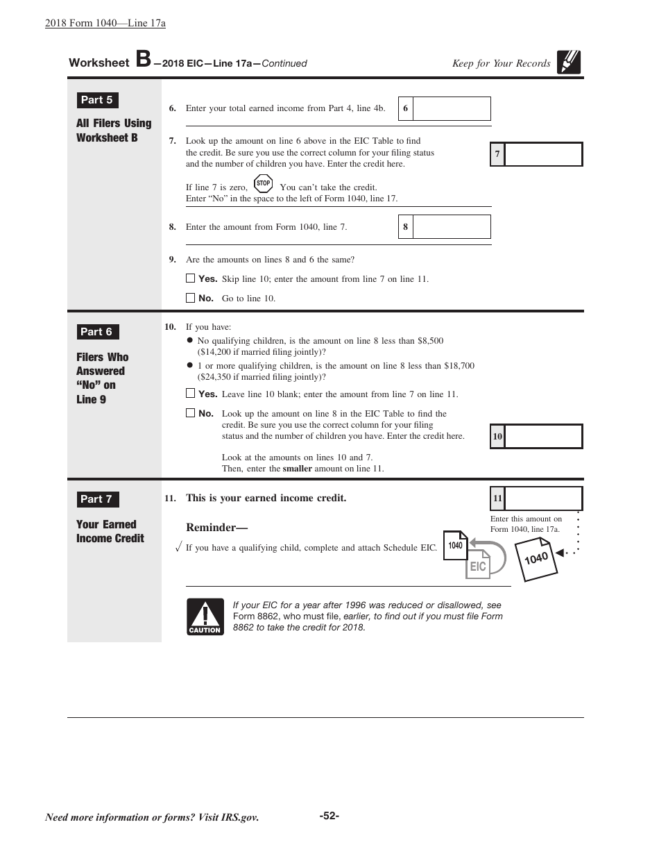 Instructions for IRS Form 1040 U.S. Individual Income Tax Return, Page 52