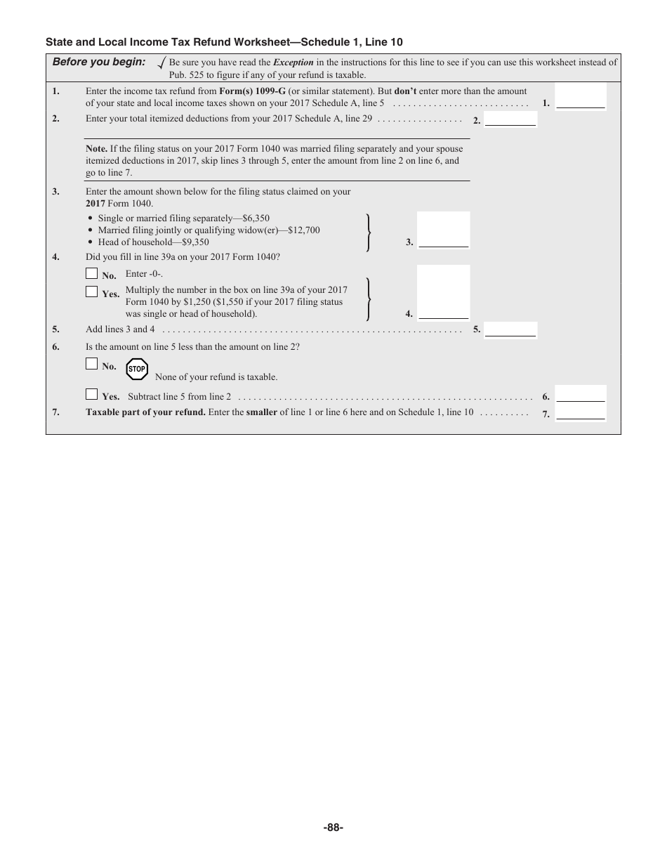 Instructions for IRS Form 1040 U.S. Individual Income Tax Return, Page 88