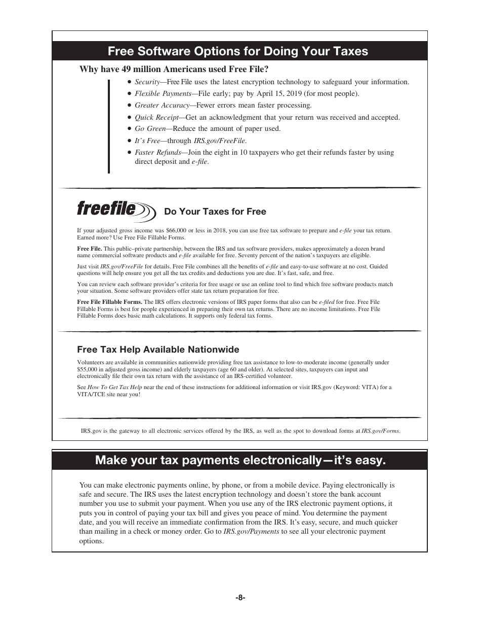 Instructions for IRS Form 1040 U.S. Individual Income Tax Return, Page 8