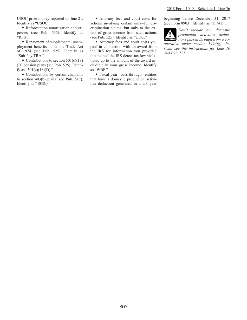 Instructions for IRS Form 1040 U.S. Individual Income Tax Return, Page 97