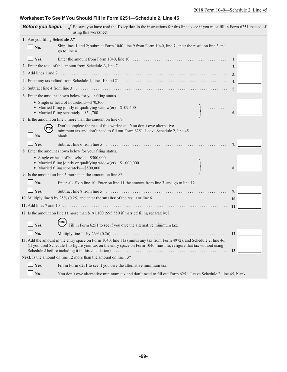 Instructions for IRS Form 1040 U.S. Individual Income Tax Return, Page 99