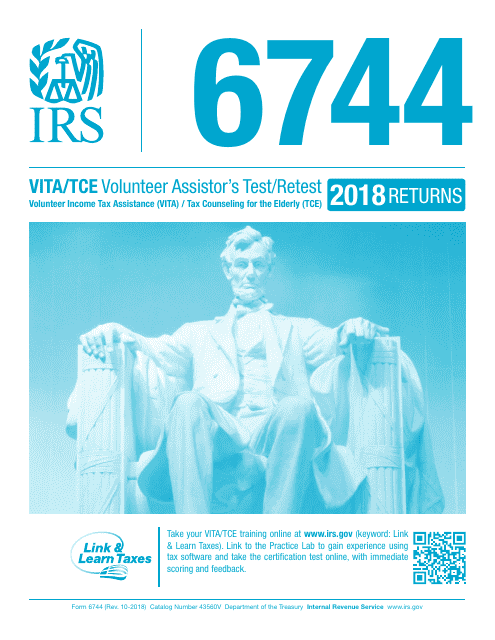 IRS Form 6744 Vita/Tce Volunteer Assistor's Test/Retest, 2018