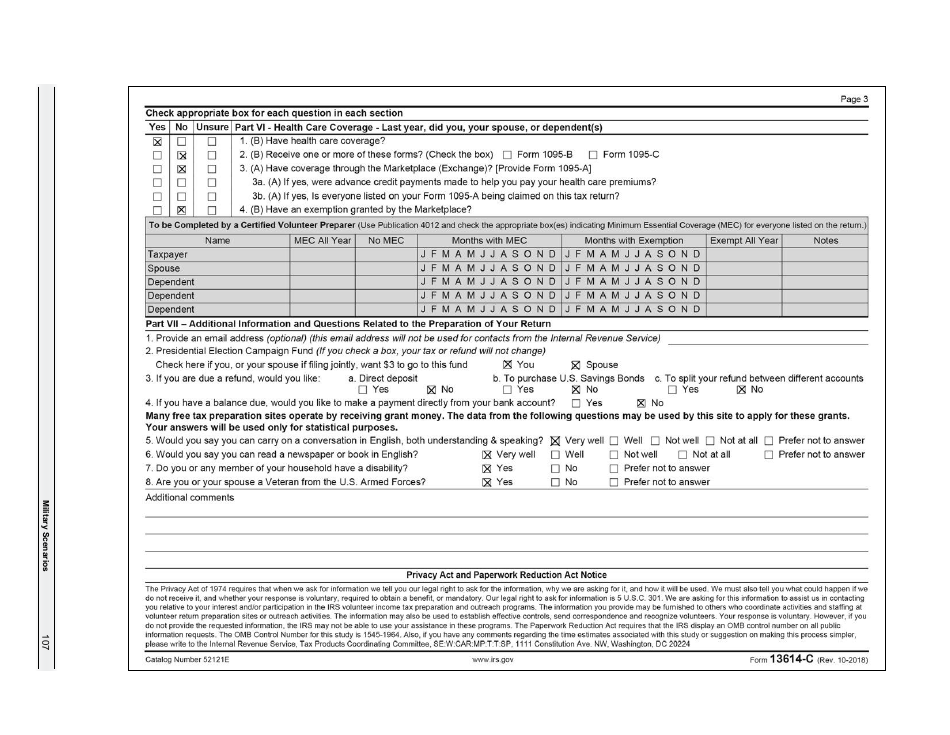 IRS Form 6744 Vita / Tce Volunteer Assistors Test / Retest, Page 109