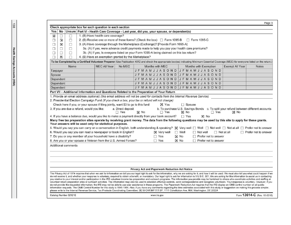 IRS Form 6744 Vita / Tce Volunteer Assistors Test / Retest, Page 140