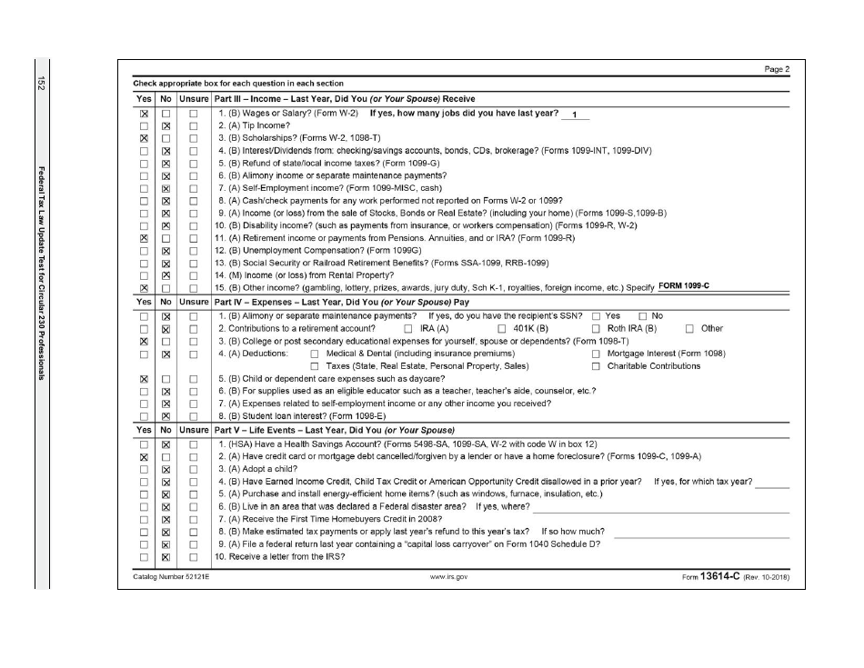 IRS Form 6744 Vita / Tce Volunteer Assistors Test / Retest, Page 154