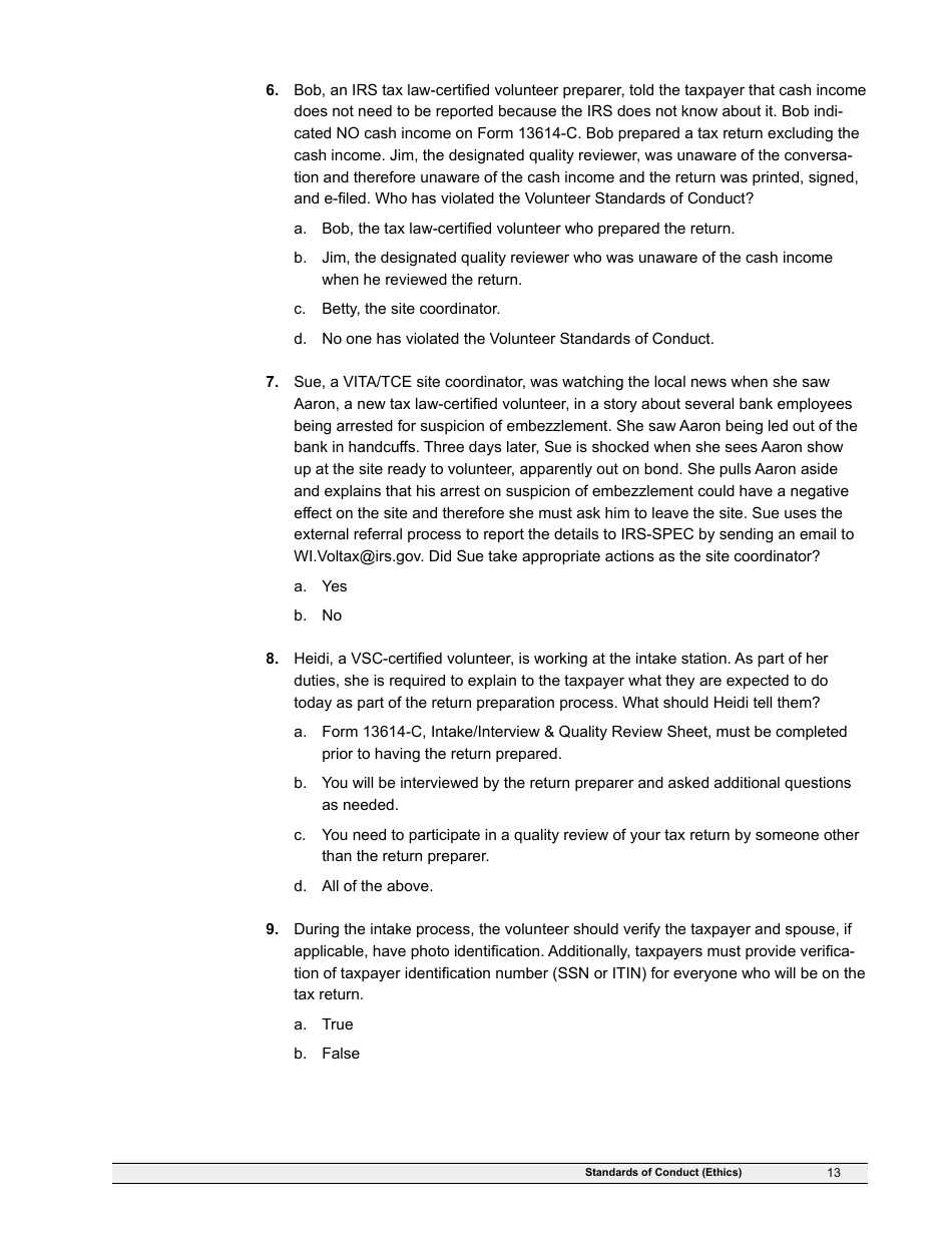 IRS Form 6744 Vita / Tce Volunteer Assistors Test / Retest, Page 15