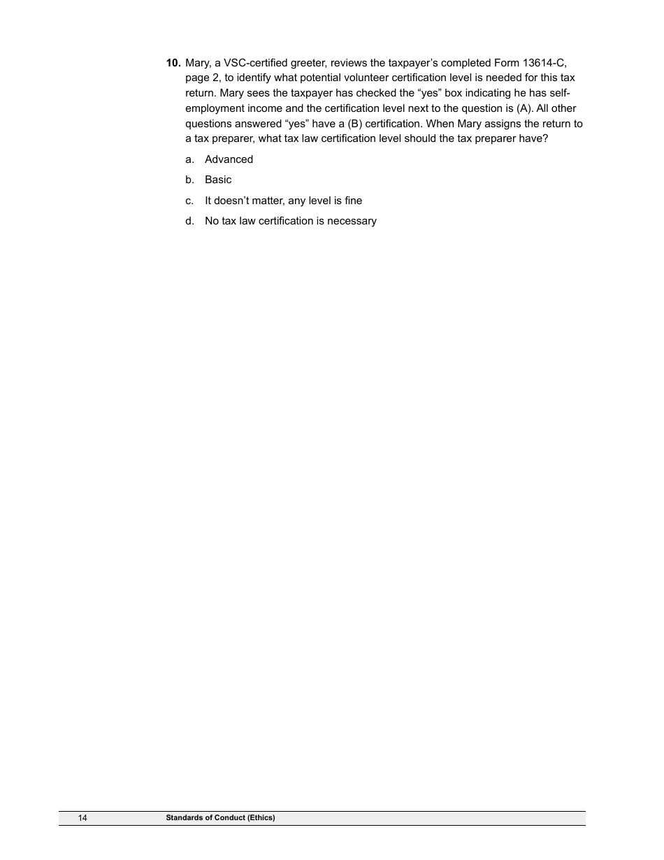 IRS Form 6744 Vita / Tce Volunteer Assistors Test / Retest, Page 16