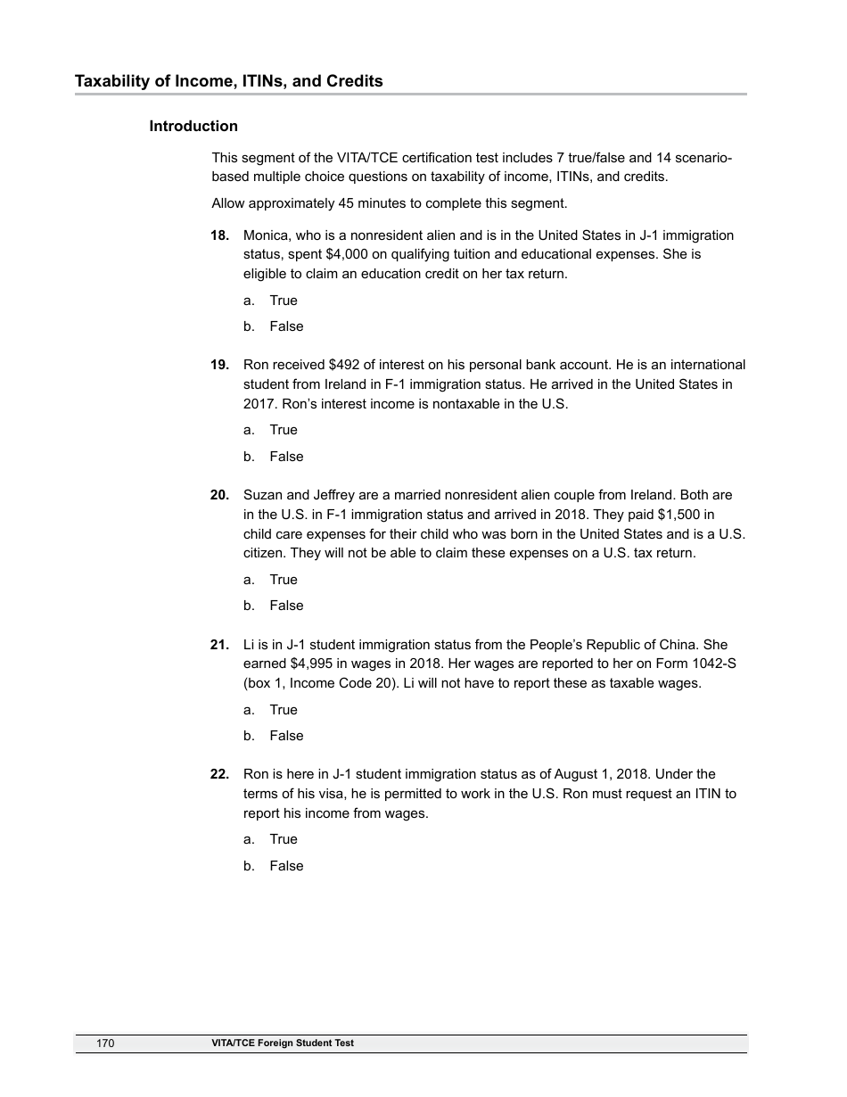 IRS Form 6744 Vita / Tce Volunteer Assistors Test / Retest, Page 172