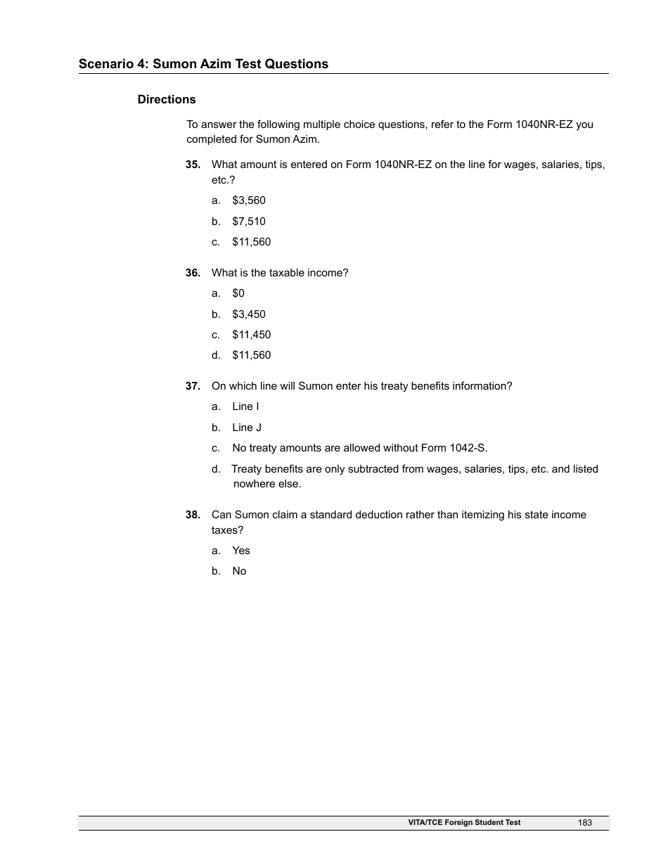 IRS Form 6744 Vita / Tce Volunteer Assistors Test / Retest, Page 185