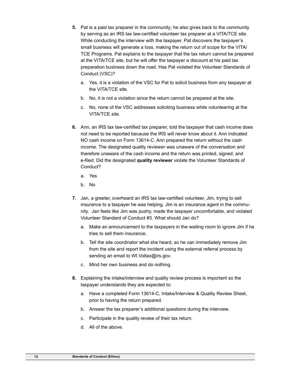 IRS Form 6744 Vita / Tce Volunteer Assistors Test / Retest, Page 18