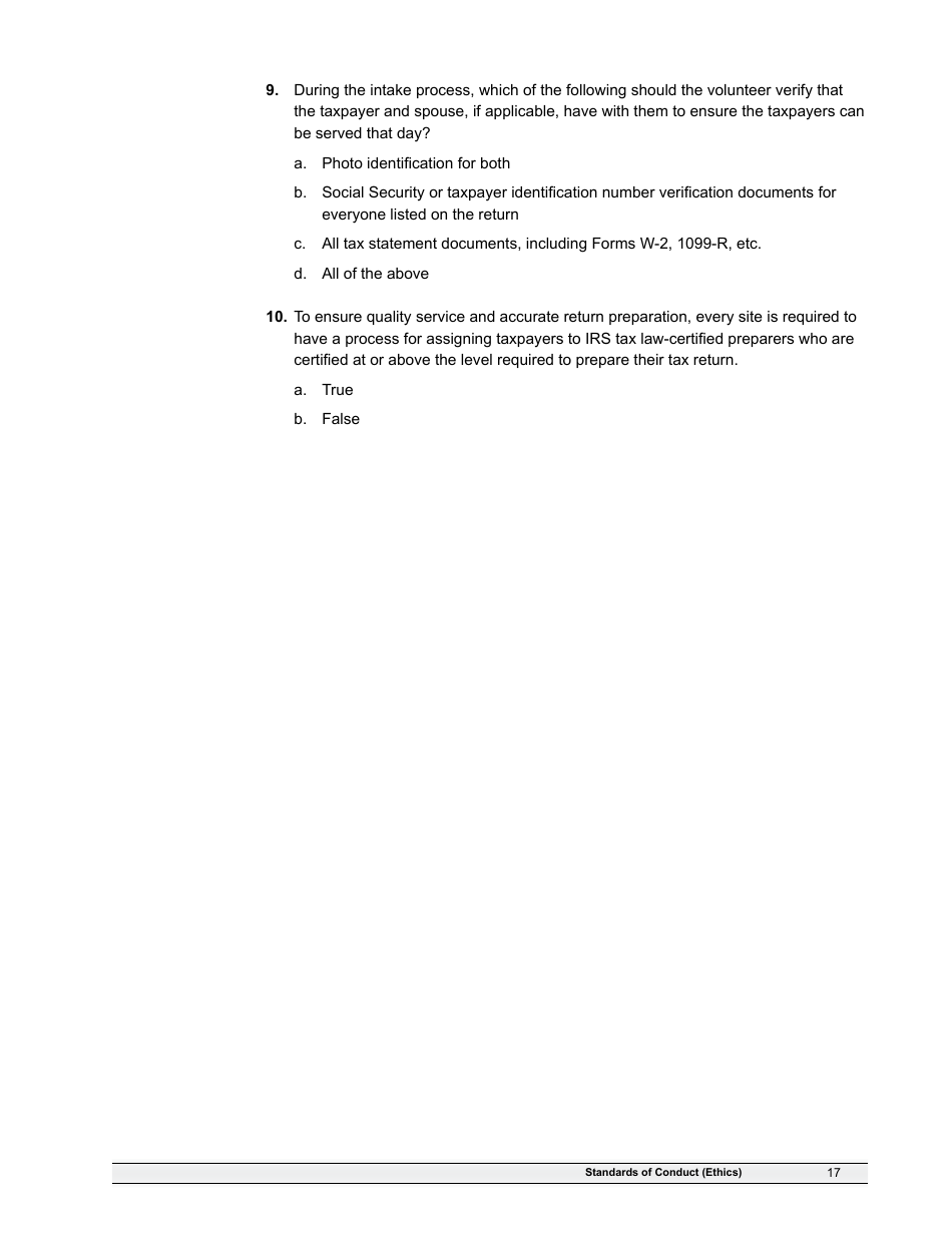 IRS Form 6744 Vita / Tce Volunteer Assistors Test / Retest, Page 19
