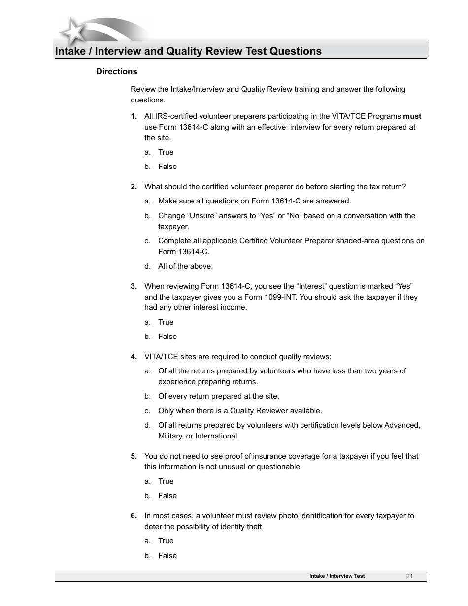 IRS Form 6744 Vita / Tce Volunteer Assistors Test / Retest, Page 23