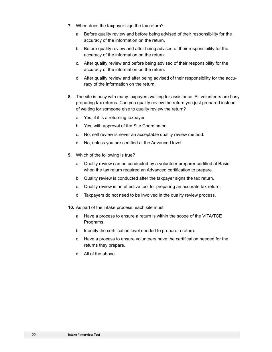 IRS Form 6744 Vita / Tce Volunteer Assistors Test / Retest, Page 24