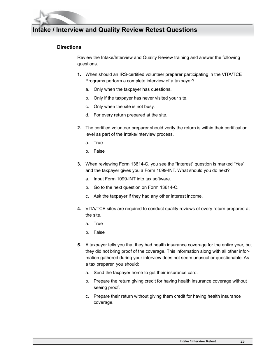 IRS Form 6744 Vita / Tce Volunteer Assistors Test / Retest, Page 25