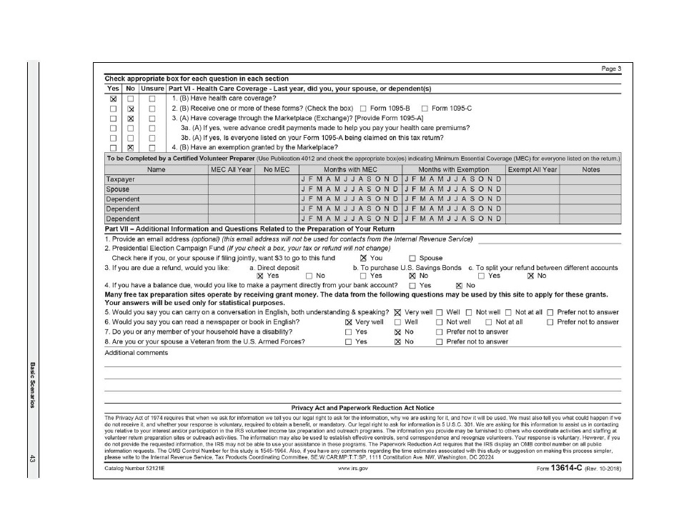 IRS Form 6744 Vita / Tce Volunteer Assistors Test / Retest, Page 45