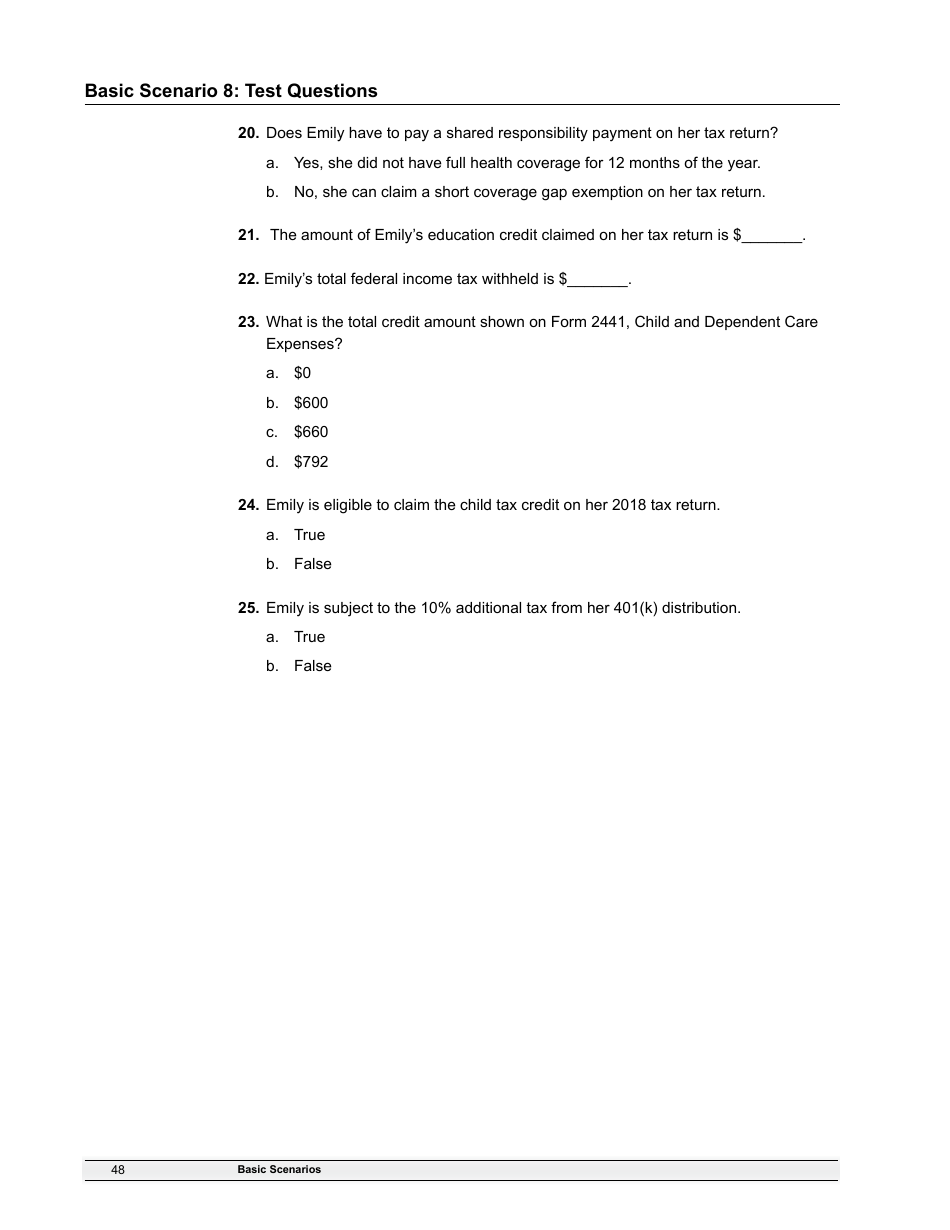 IRS Form 6744 Vita / Tce Volunteer Assistors Test / Retest, Page 50