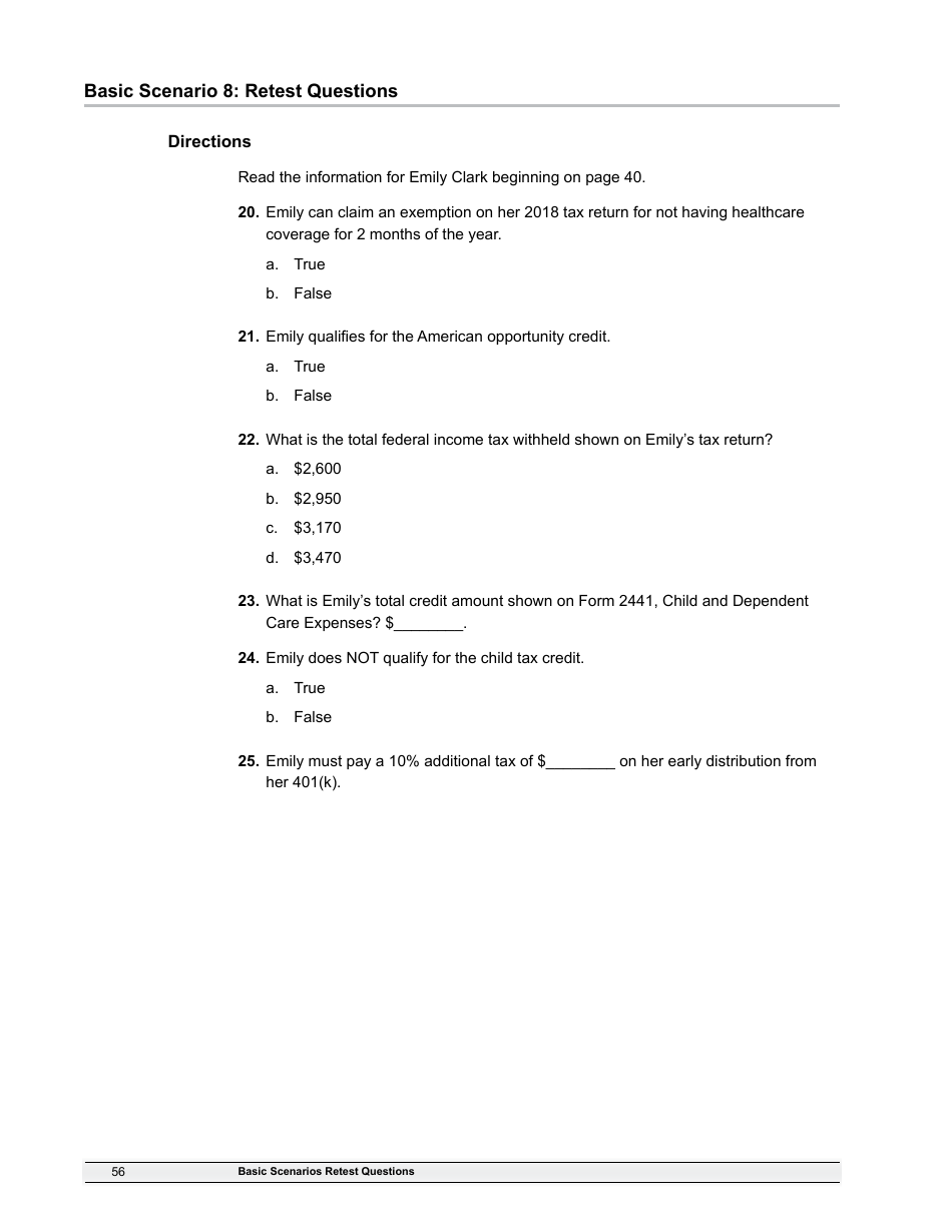 IRS Form 6744 Vita / Tce Volunteer Assistors Test / Retest, Page 58