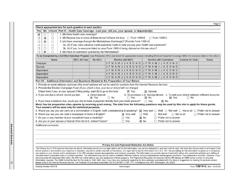 IRS Form 6744 Vita / Tce Volunteer Assistors Test / Retest, Page 75