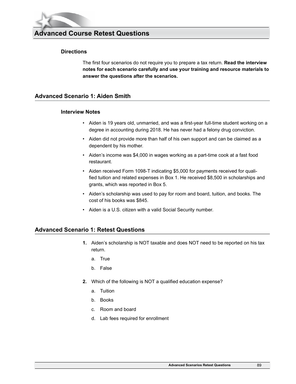 IRS Form 6744 Vita / Tce Volunteer Assistors Test / Retest, Page 91