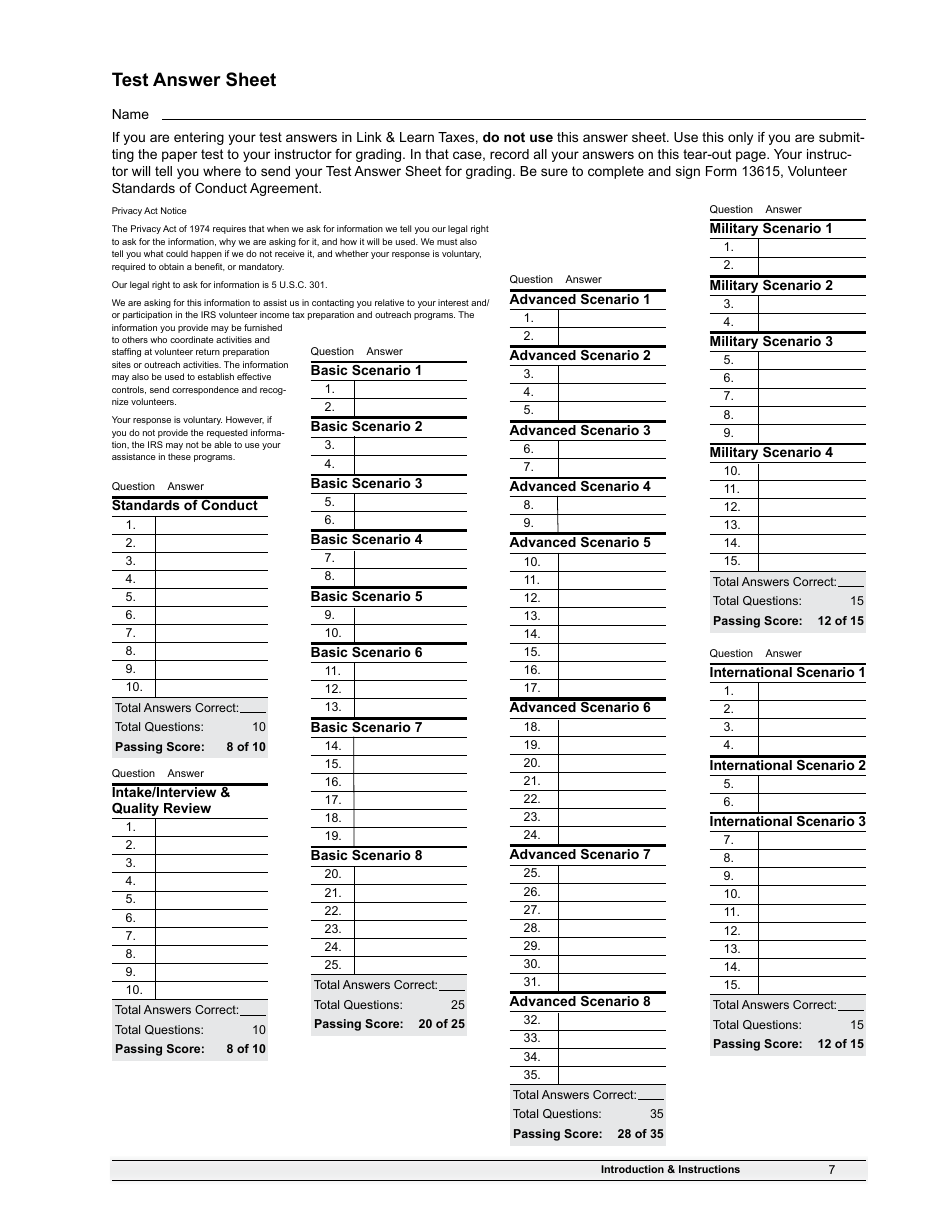 IRS Form 6744 Vita / Tce Volunteer Assistors Test / Retest, Page 9