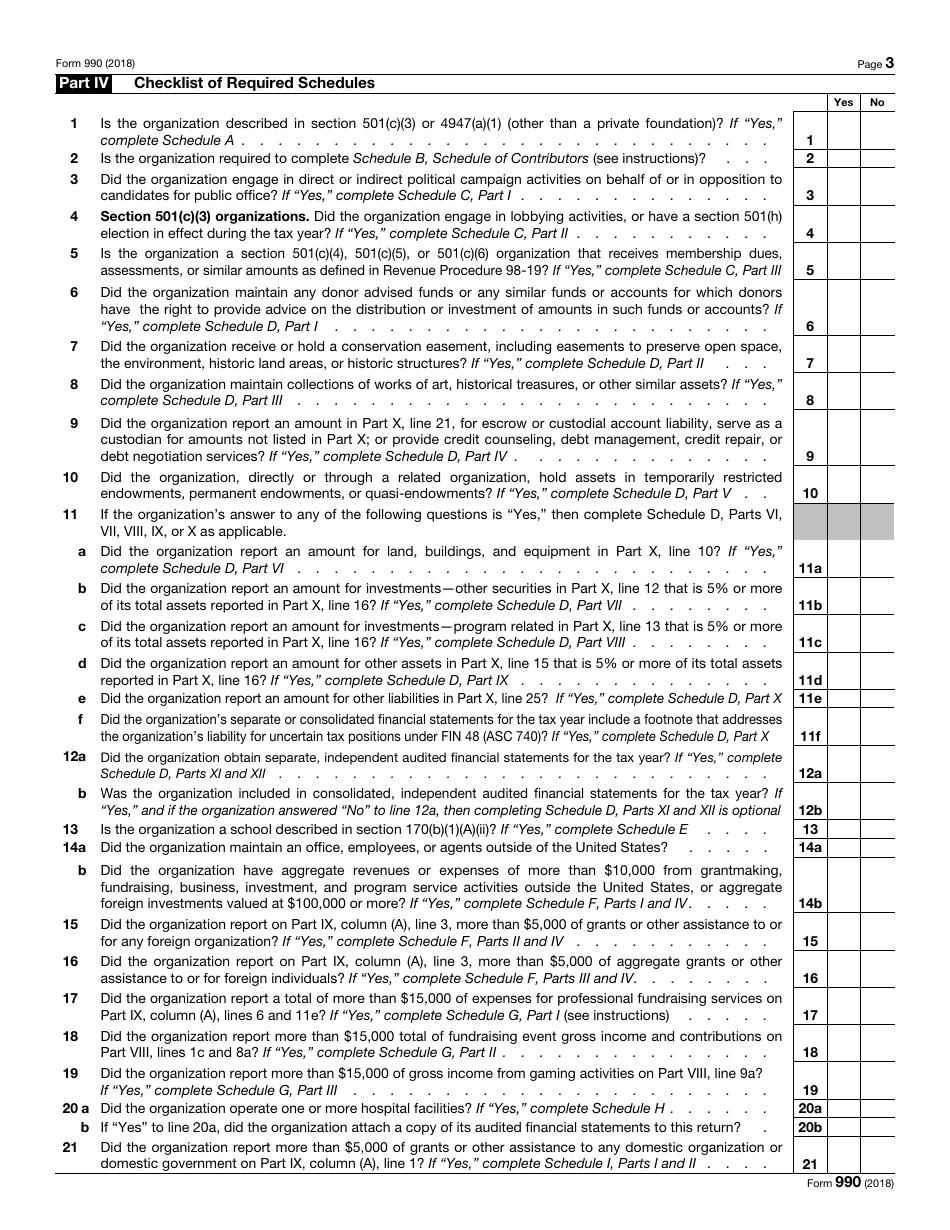 IRS Form 990 Return of Organization Exempt From Income Tax, Page 3