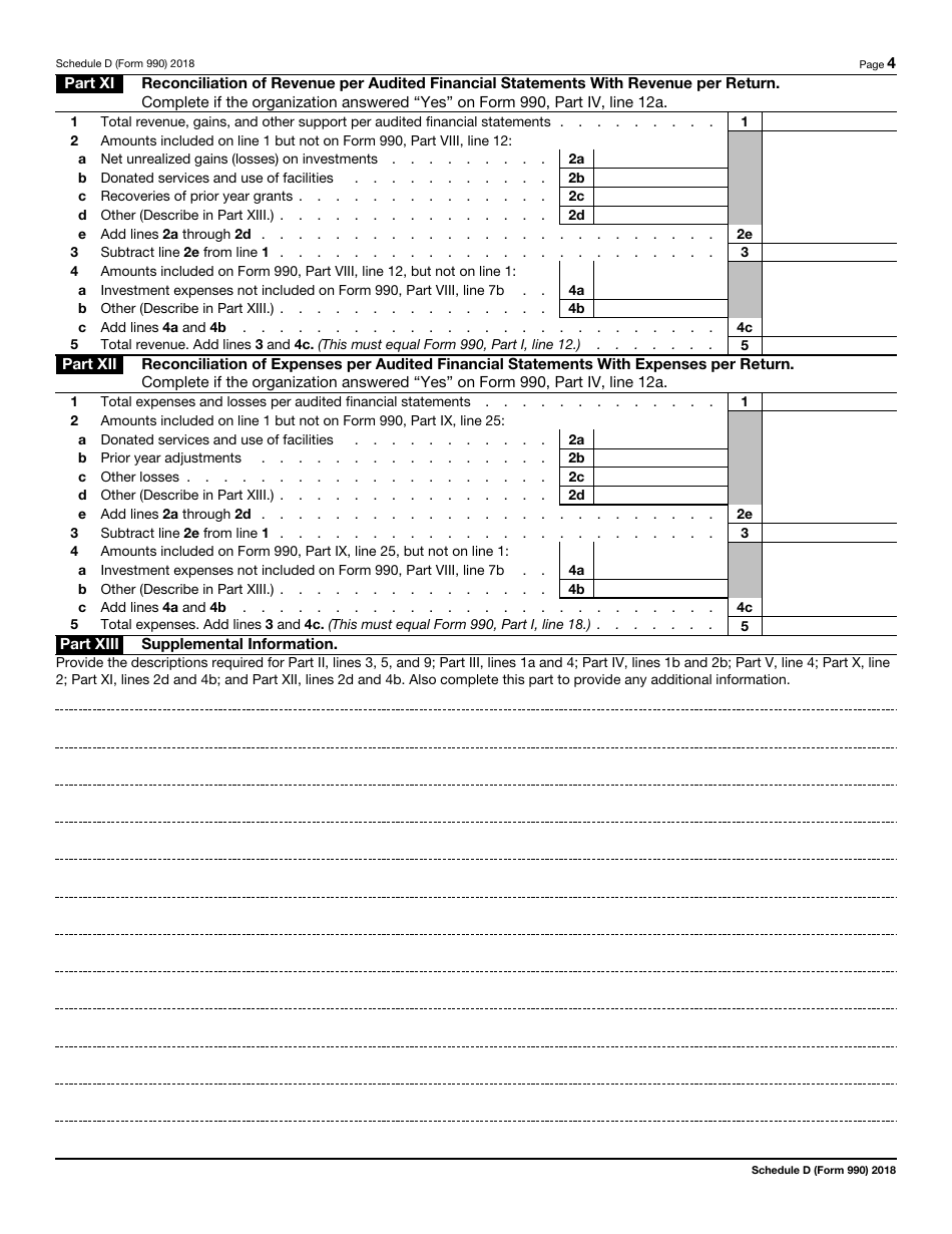 IRS Form 990 Schedule D Supplemental Financial Statements, Page 4