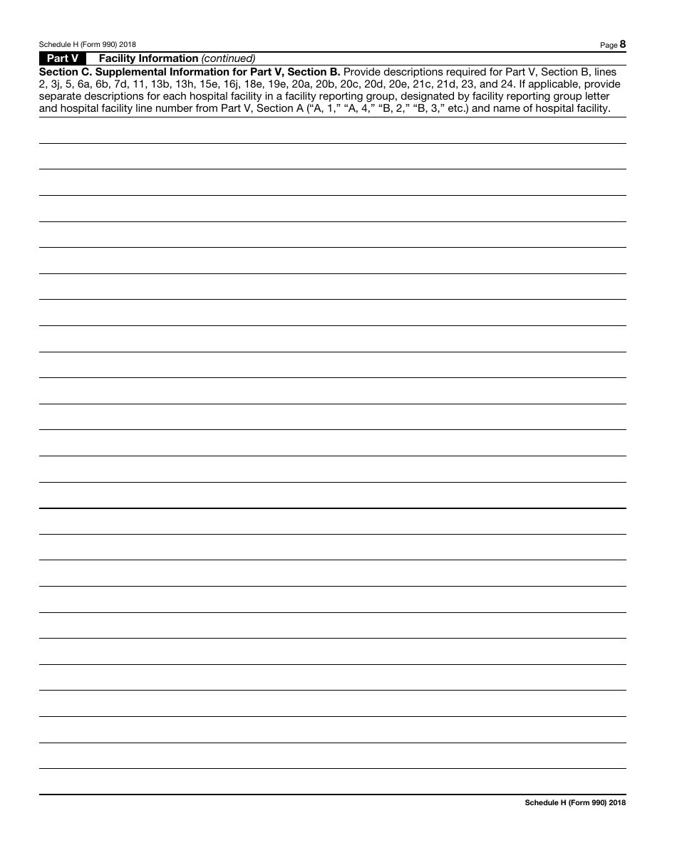 IRS Form 990 Schedule H Hospitals, Page 8