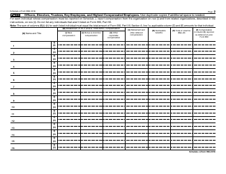 IRS Form 990 Schedule J Compensation Information, Page 2