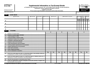 Document preview: IRS Form 990 Schedule K Supplemental Information on Tax-Exempt Bonds