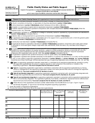 Document preview: IRS Form 990 (990-EZ) Schedule A Public Charity Status and Public Support