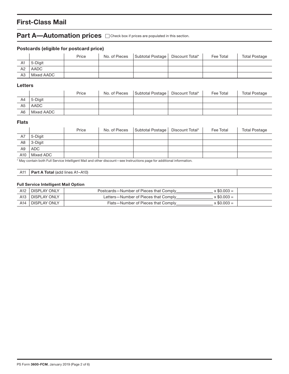 PS Form 3600FCM Fill Out, Sign Online and Download Printable PDF