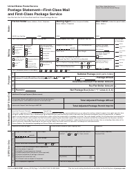 Document preview: PS Form 3600-FCM Postage Statement - First-Class Mail and First-Class Package Service