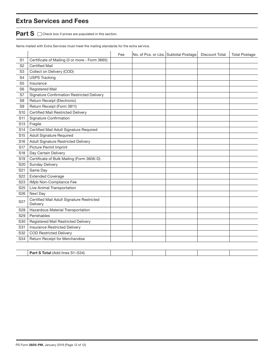 PS Form 3600-PM Postage Statement - Priority Mail - Permit Imprint, Page 12
