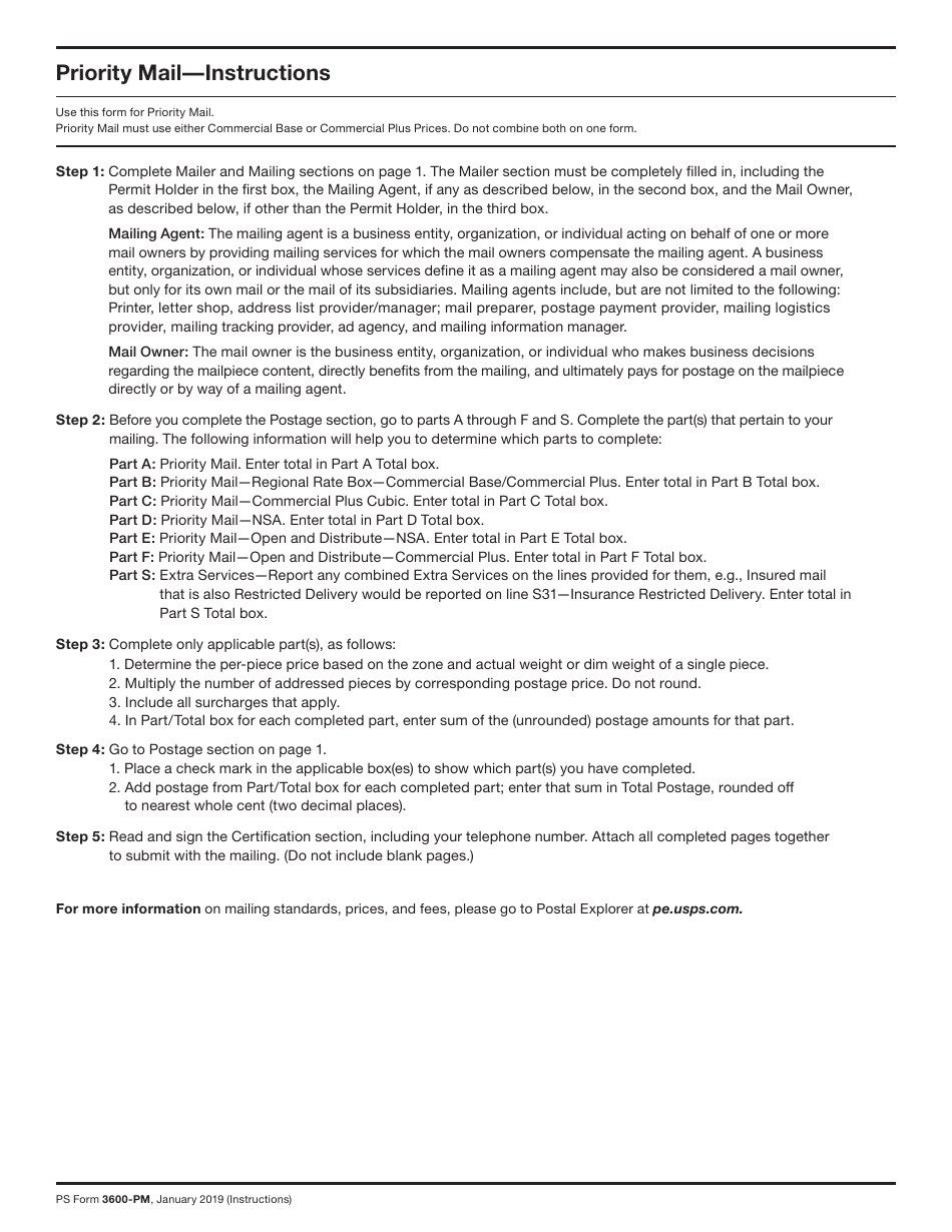 PS Form 3600-PM Postage Statement - Priority Mail - Permit Imprint, Page 13