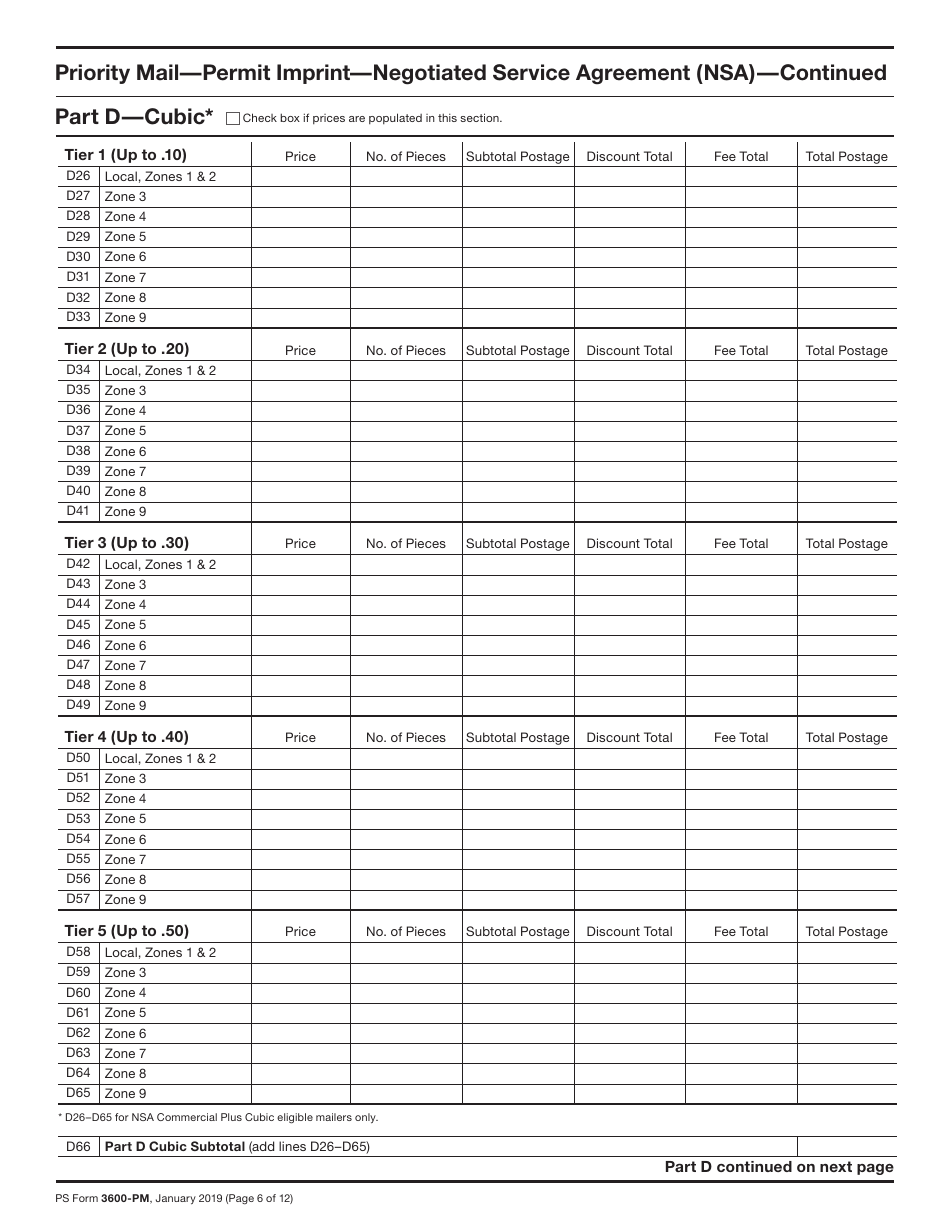 PS Form 3600-PM Postage Statement - Priority Mail - Permit Imprint, Page 6