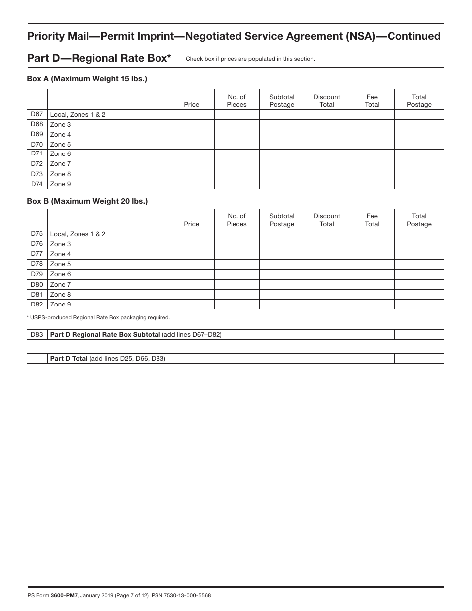 PS Form 3600-PM Postage Statement - Priority Mail - Permit Imprint, Page 7
