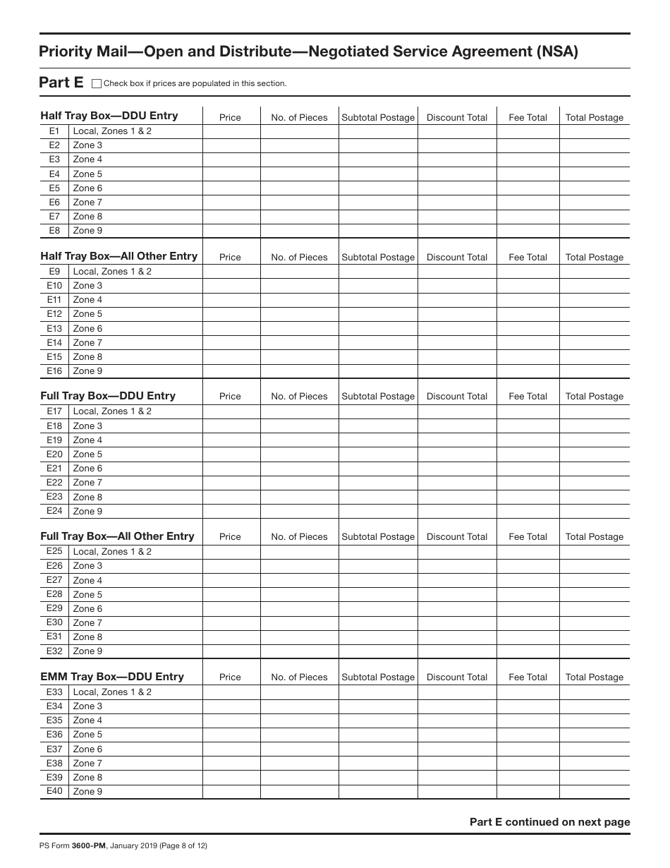 PS Form 3600-PM Postage Statement - Priority Mail - Permit Imprint, Page 8