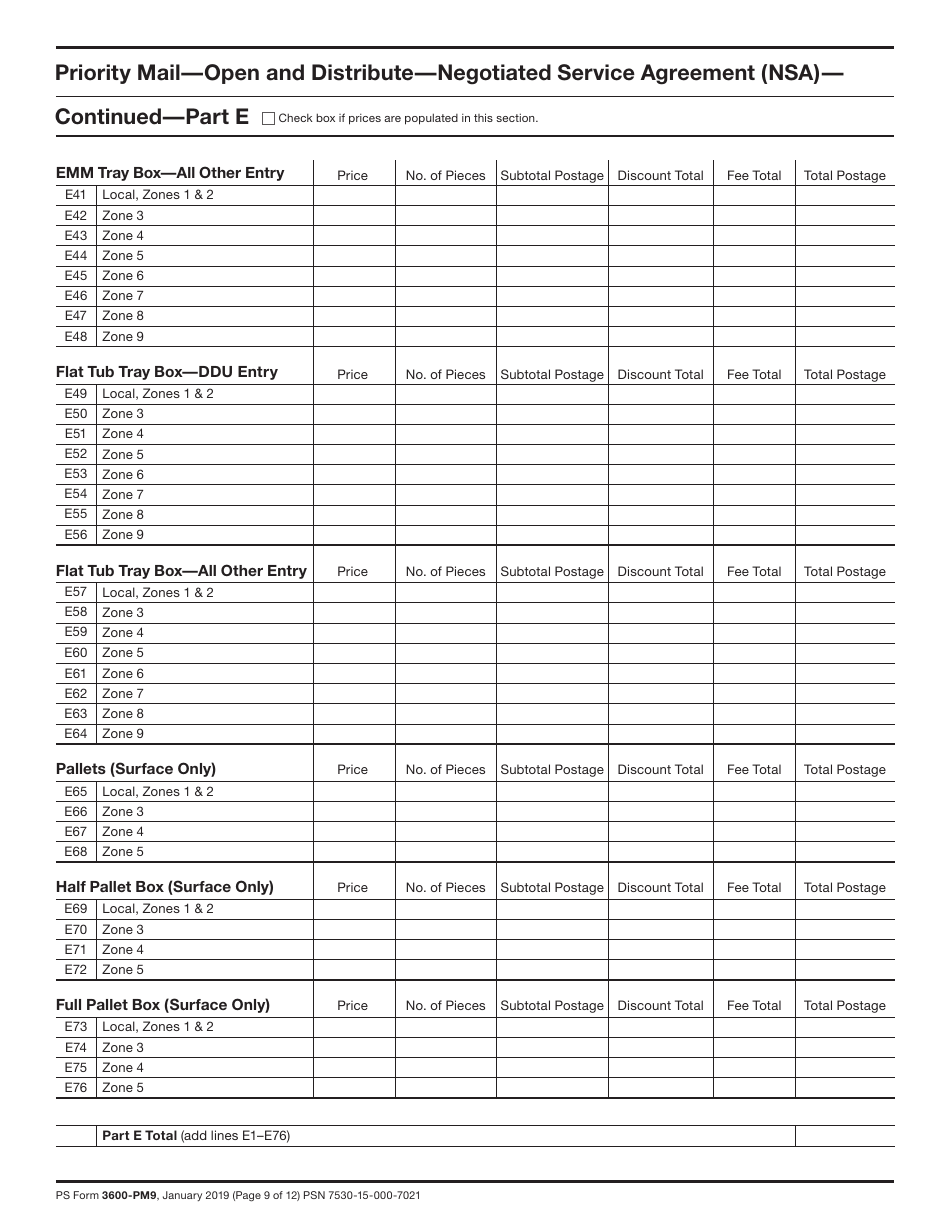 PS Form 3600-PM Postage Statement - Priority Mail - Permit Imprint, Page 9