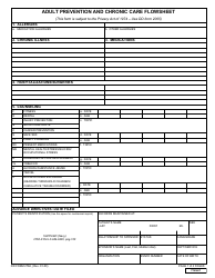 DD Form 2766 Adult Preventive and Chronic Care Flowsheet