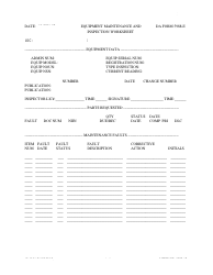 Document preview: DA Form 5988-E Equipment Maintenance and Inspection Worksheet