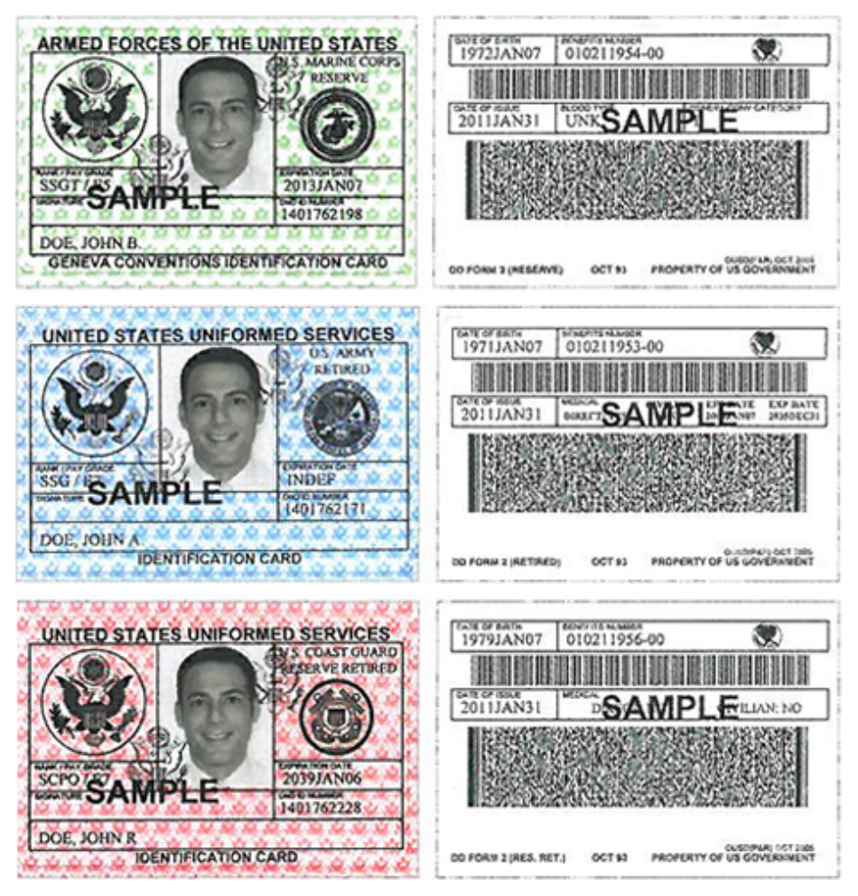 fake military id card template