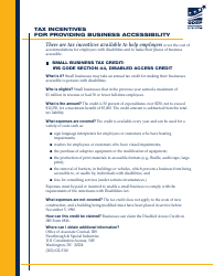 Document preview: Tax Incentives for Providing Business Accessibility