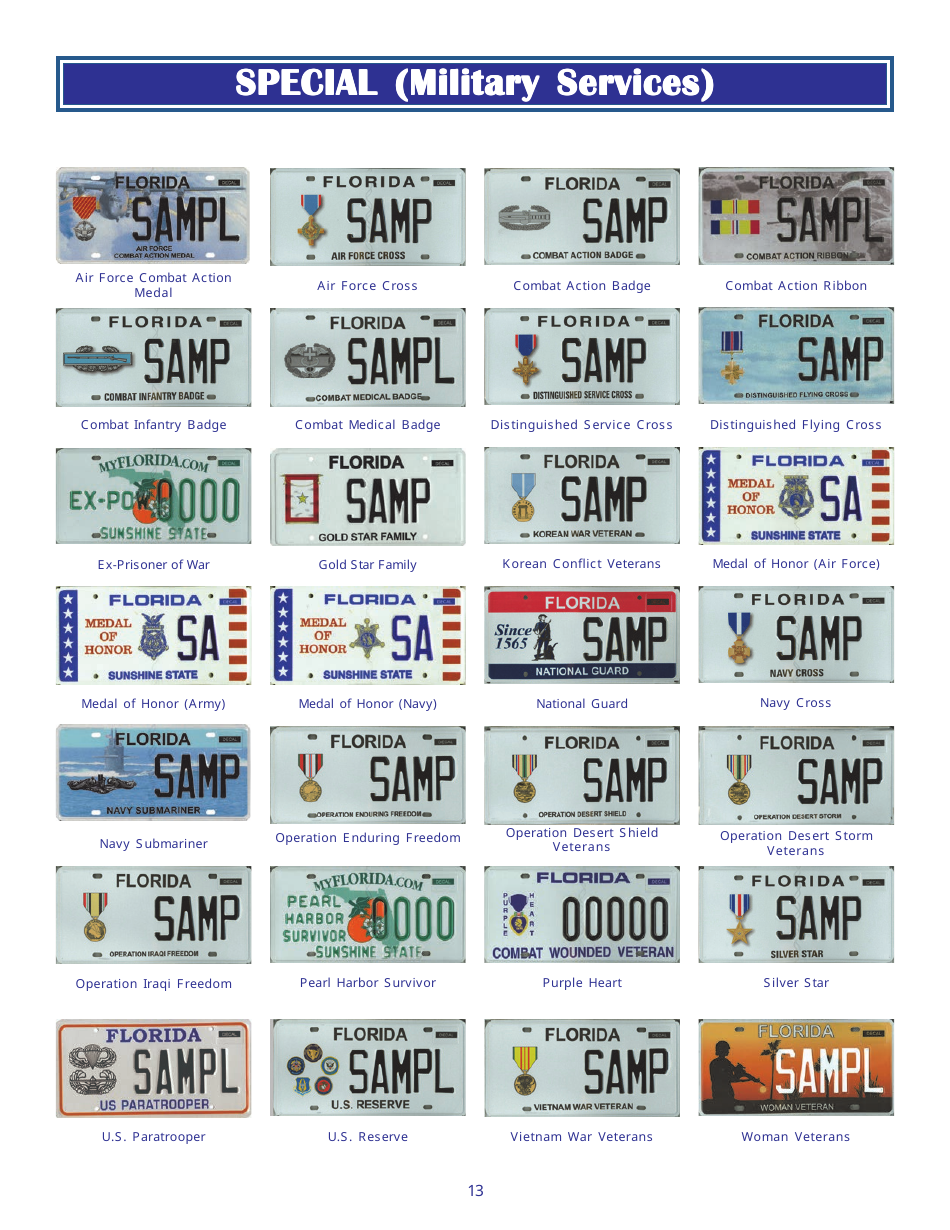 Form HSMV80003 Florida License Plates - Florida, Page 13